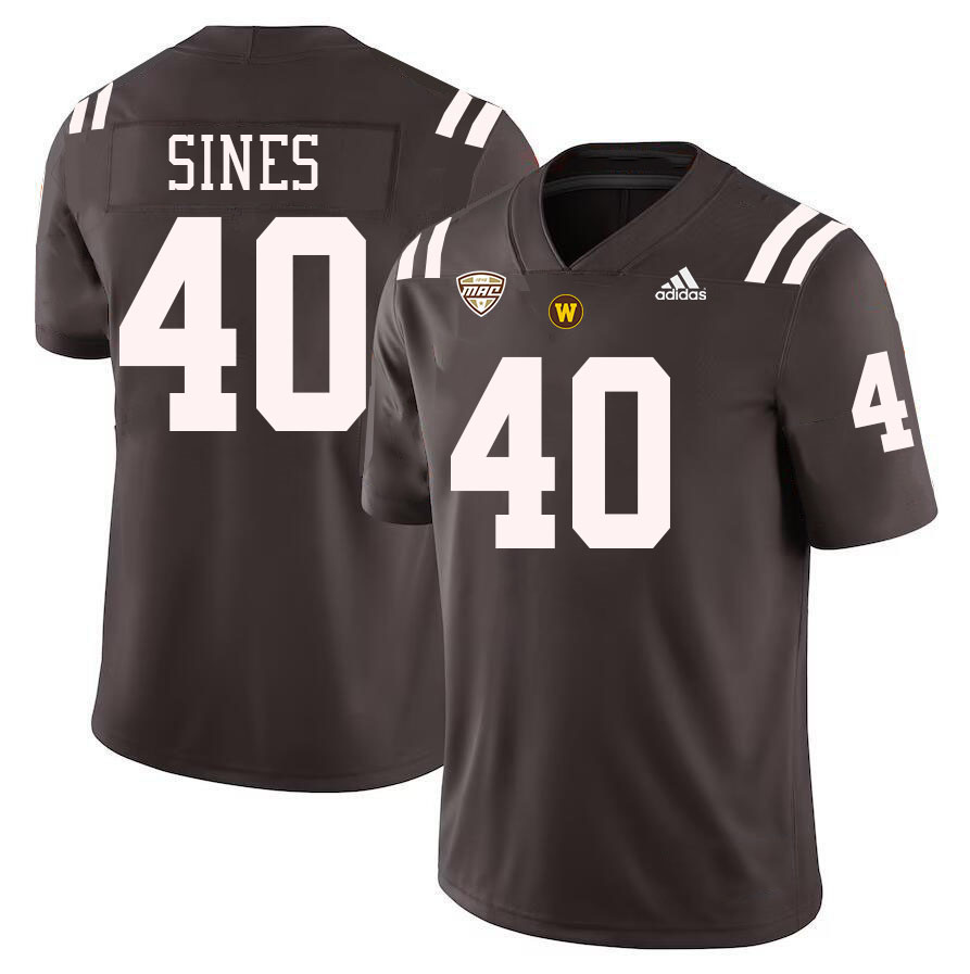 #40 Nathan Sines Western Michigan Broncos College Football Jerseys Stitched-Brown